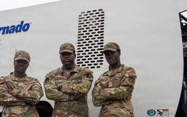 374 CES Airmen maintain installation readiness through storm, mitigating flood