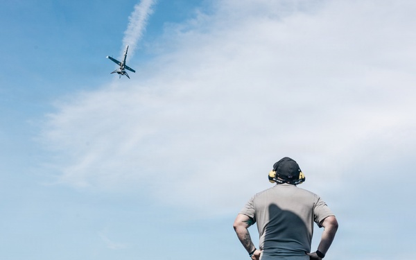 11th MEU Marines, Sailors and DOW Contractors Conduct VBAT Flight Aboard USS Portland