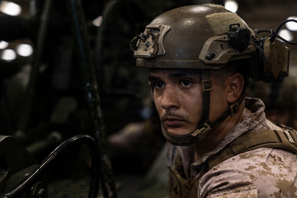 Echo Battery, BLT 3/5 Marines Conduct Howitzer Gun Drills Aboard USS Portland