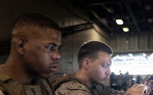 Echo Battery, BLT 3/5 Marines Conduct Howitzer Gun Drills Aboard USS Portland