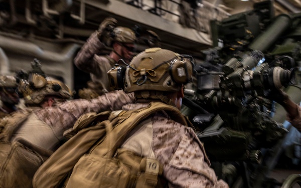 Echo Battery, BLT 3/5 Marines Conduct Howitzer Gun Drills Aboard USS Portland