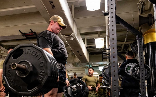 11th MEU Marines, Sailors Execute USS Boxer’s 1,000 Pound Club Challenge