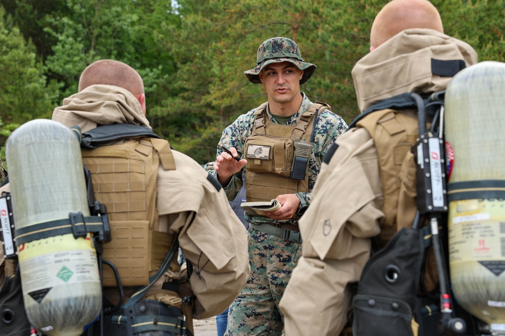 2nd Light Armored Reconnaissance Battalion conducts CBRN training evolution during BALTOPS 2026