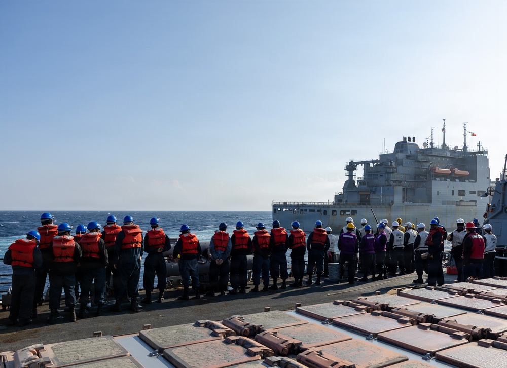USS Arleigh Burke (DDG 51) Conducts Replenishment at Sea with the United States Naval Ship William Mclean (T-AKE 12)