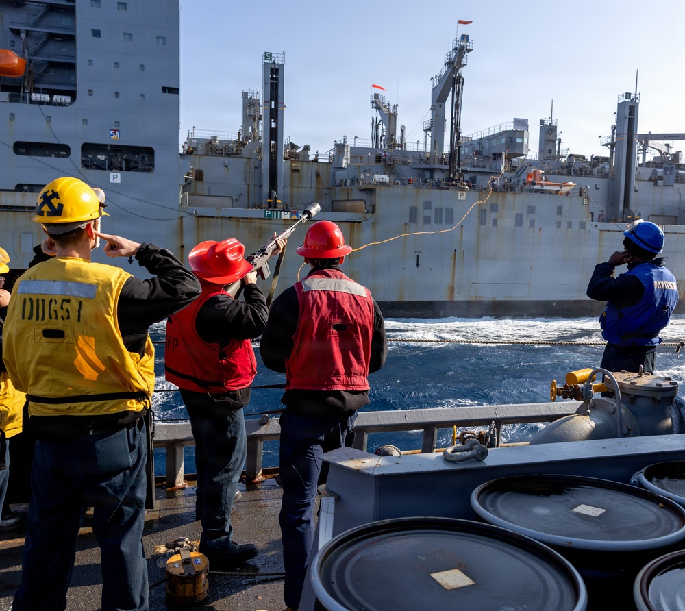 USS Arleigh Burke (DDG 51) Conducts Replenishment at Sea with the United States Naval Ship William Mclean (T-AKE 12)