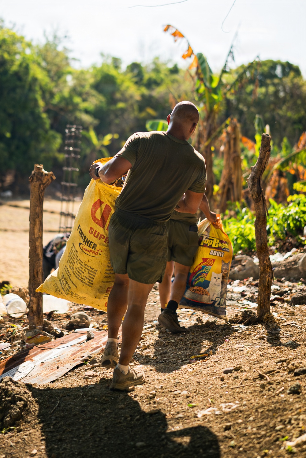 U.S. Marines and Philippine service members participate in Bobon Elementary Eskwela