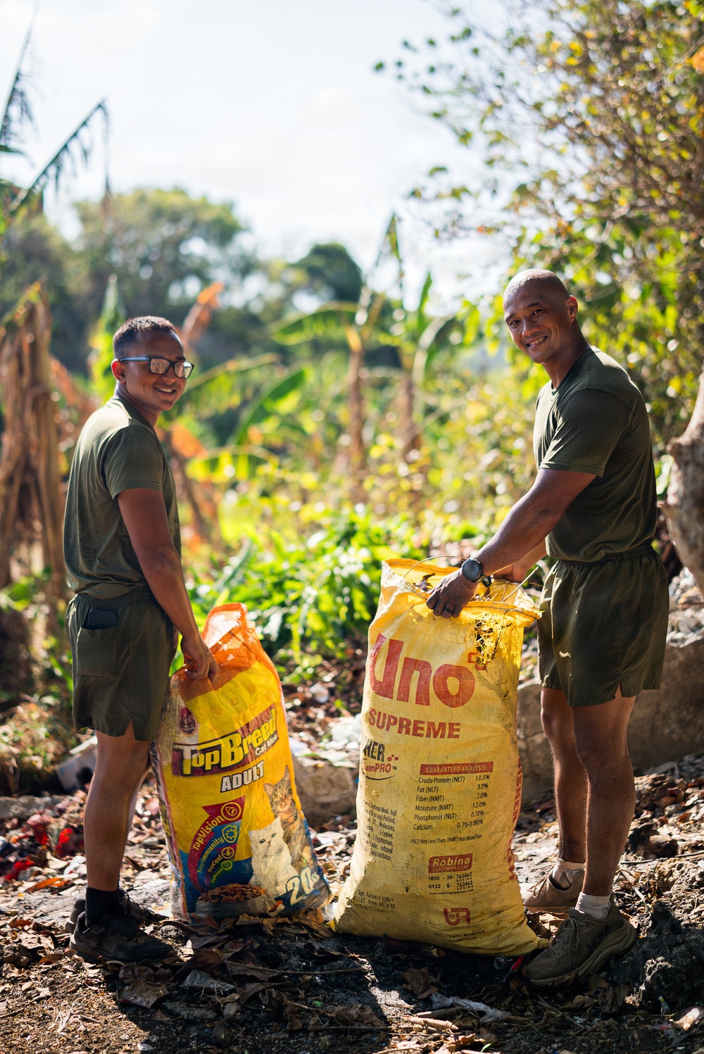 U.S. Marines and Philippine service members participate in Bobon Elementary Eskwela