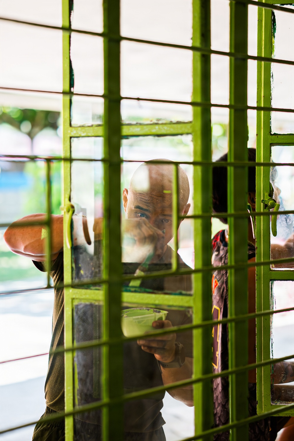 U.S. Marines and Philippine service members participate in Bobon Elementary Eskwela