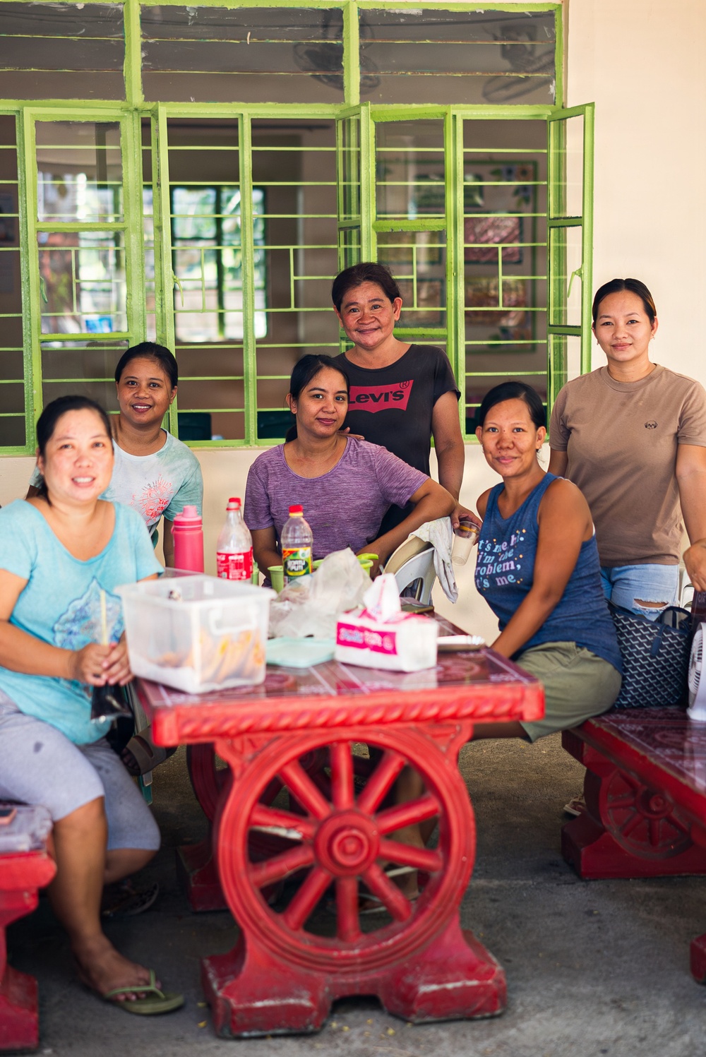 U.S. Marines and Philippine service members participate in Bobon Elementary Eskwela