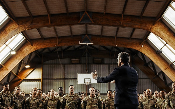 U.S. Secretary of War Visits Service Members at D-Day 82