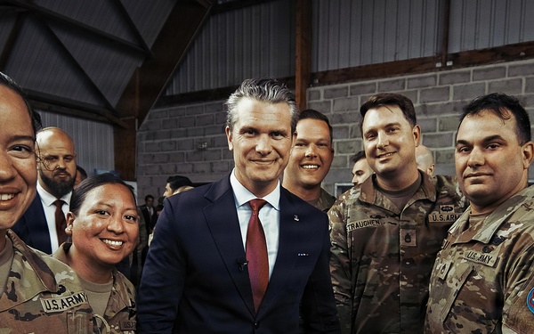 U.S. Secretary of War Visits Service Members at D-Day 82