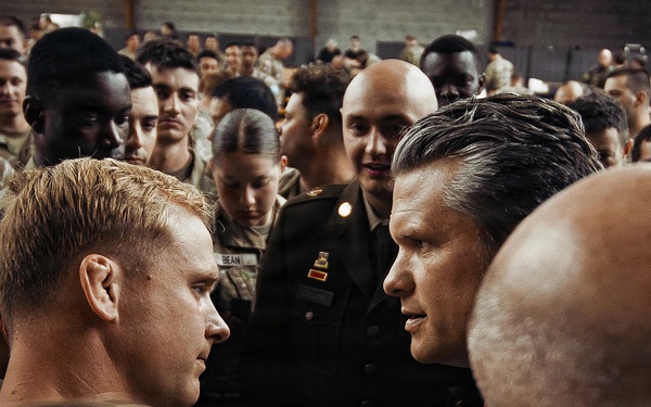 U.S. Secretary of War Visits Service Members at D-Day 82