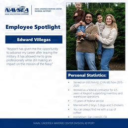 NUWC Division, Keyport Employee Spotlight Edward Villegas