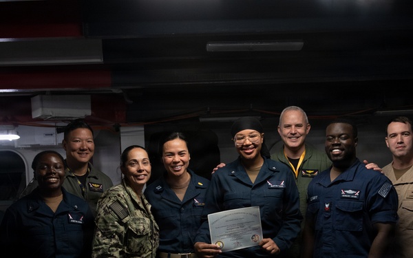 HM3 Toure Recognized as Stennis' Warfigher of the Week
