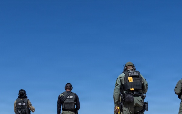 Barstow Police Department joined the Provost Marshal’s Office for a day of interagency range training
