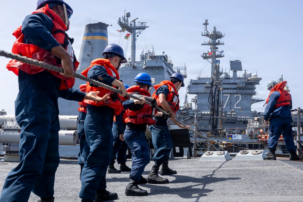 USS Delbert D. Black (DDG 119) Conducts a Replenishment-at-sea