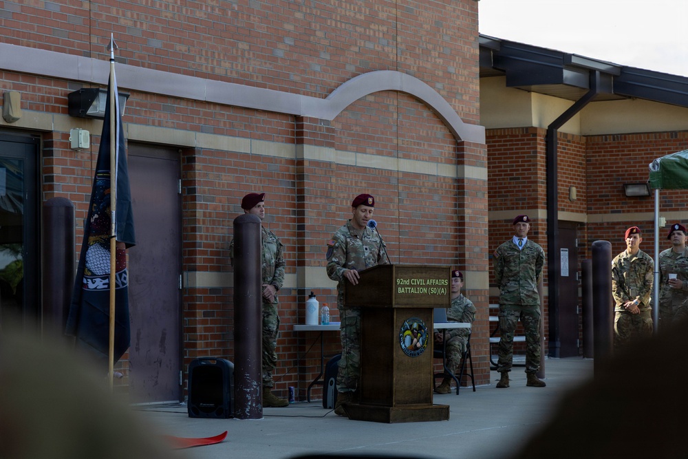 92nd Civil Affairs Battalion Change of Command