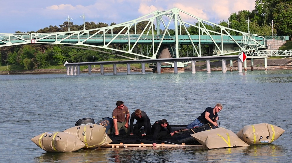 U.S. and Royal Netherlands Navy Divers Advance Boat Ramp Construction in Latvia