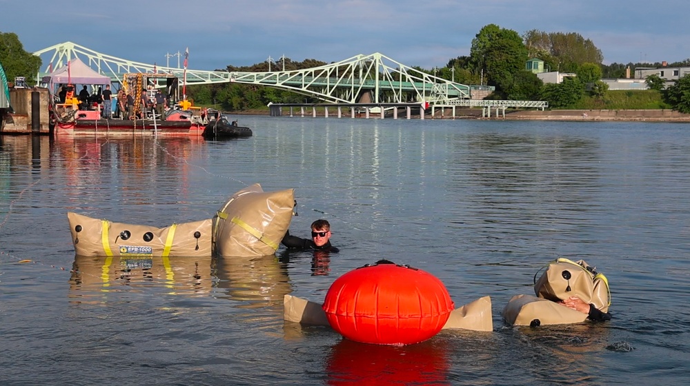 U.S. and Royal Netherlands Navy Divers Advance Boat Ramp Construction in Latvia