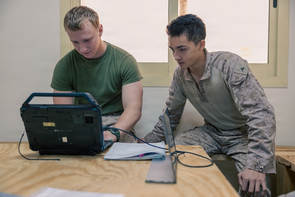 U.S. Marines Conduct M142 HIMARS Fire mission processing Training