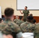 The Commandant, Gen. Eric M. Smith and the Sergeant Major of the Marine Carlos A. Ruiz speak to Bravo Company TBS Instructors and Students