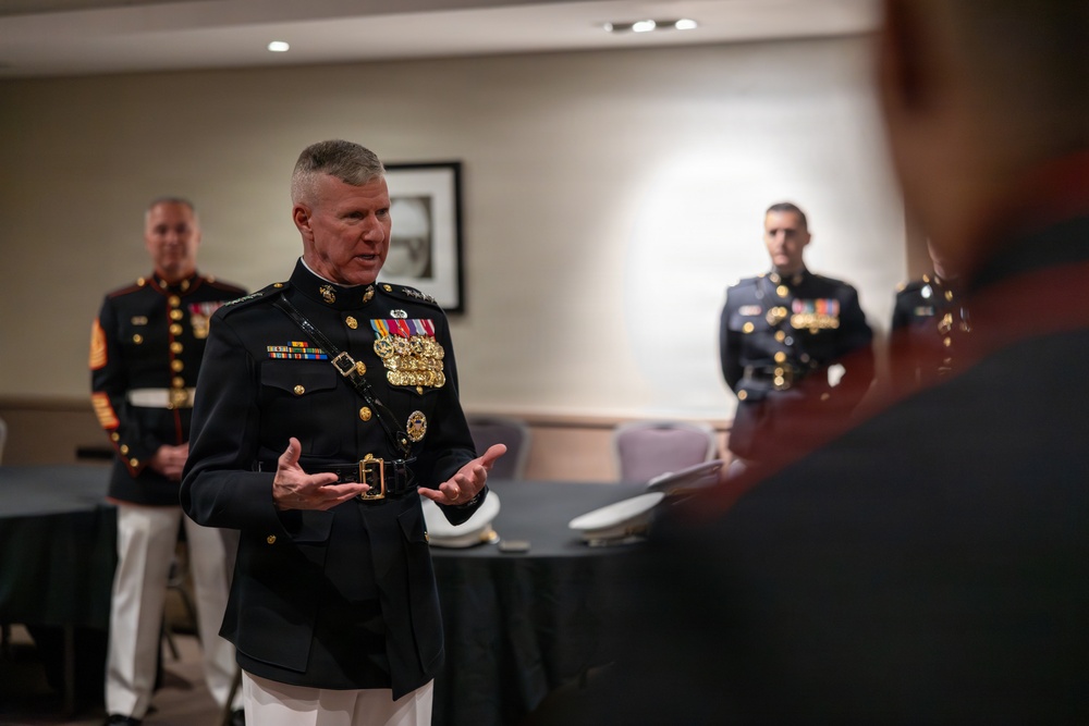 The Commandant, Gen. Eric M. Smith visits London Detachment Marine Security Guards