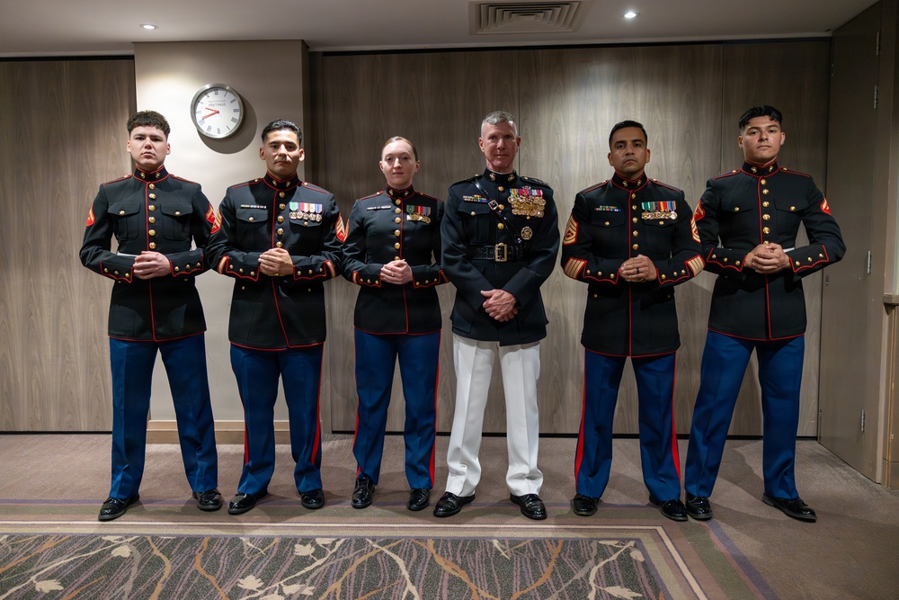 The Commandant, Gen. Eric M. Smith visits London Detachment Marine Security Guards