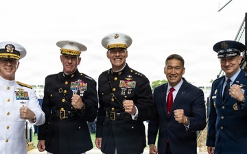 The Commandant, Gen. Eric M. Smith Commissions U.S. Naval Academy Midshipmen into the Marine Corps
