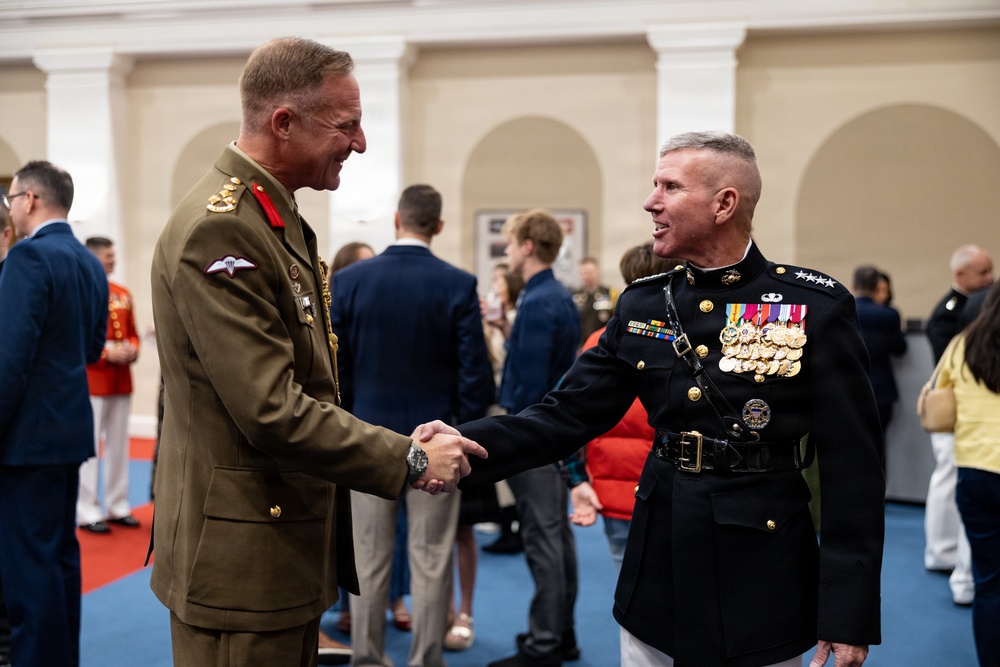 The Commandant, Gen. Eric M. Smith hosts Evening Parade for Chairman Gen. Dan Caine