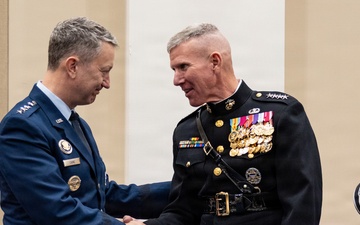 The Commandant, Gen. Eric M. Smith hosts Evening Parade for Chairman Gen. Dan Caine