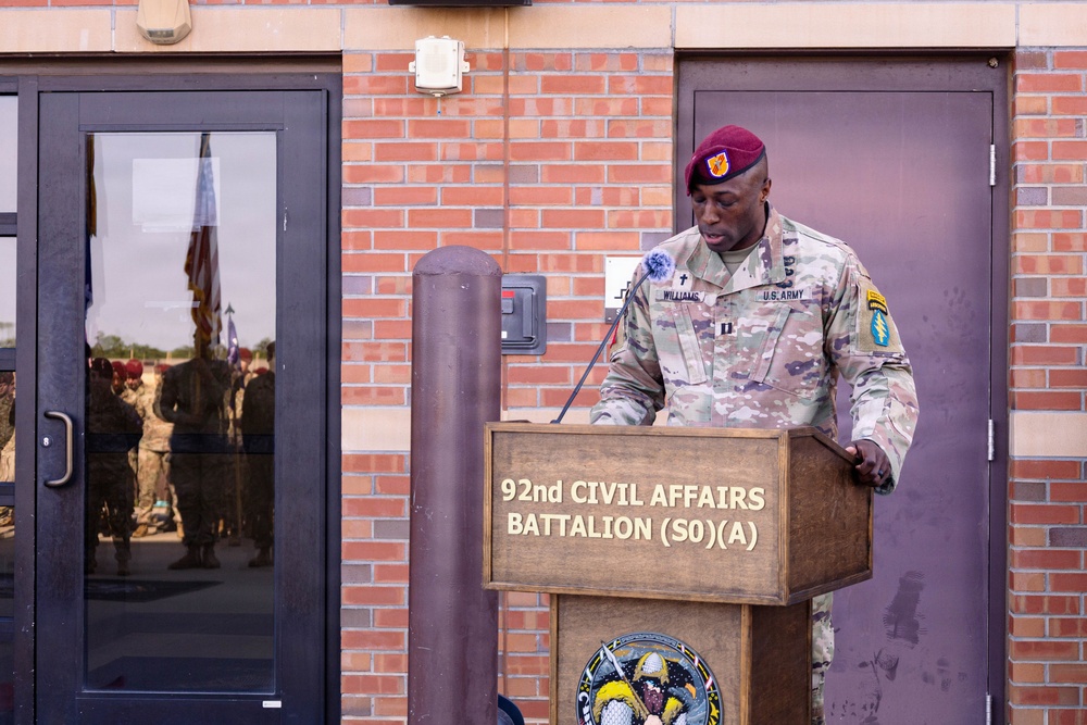 92nd Civil Affairs Battalion Change of Command