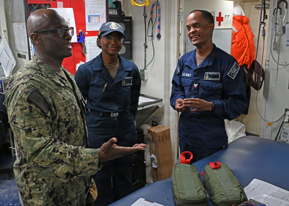 U.S. Pacific Fleet Master Chief Don Davis conducts battlespace circulation in NRNW