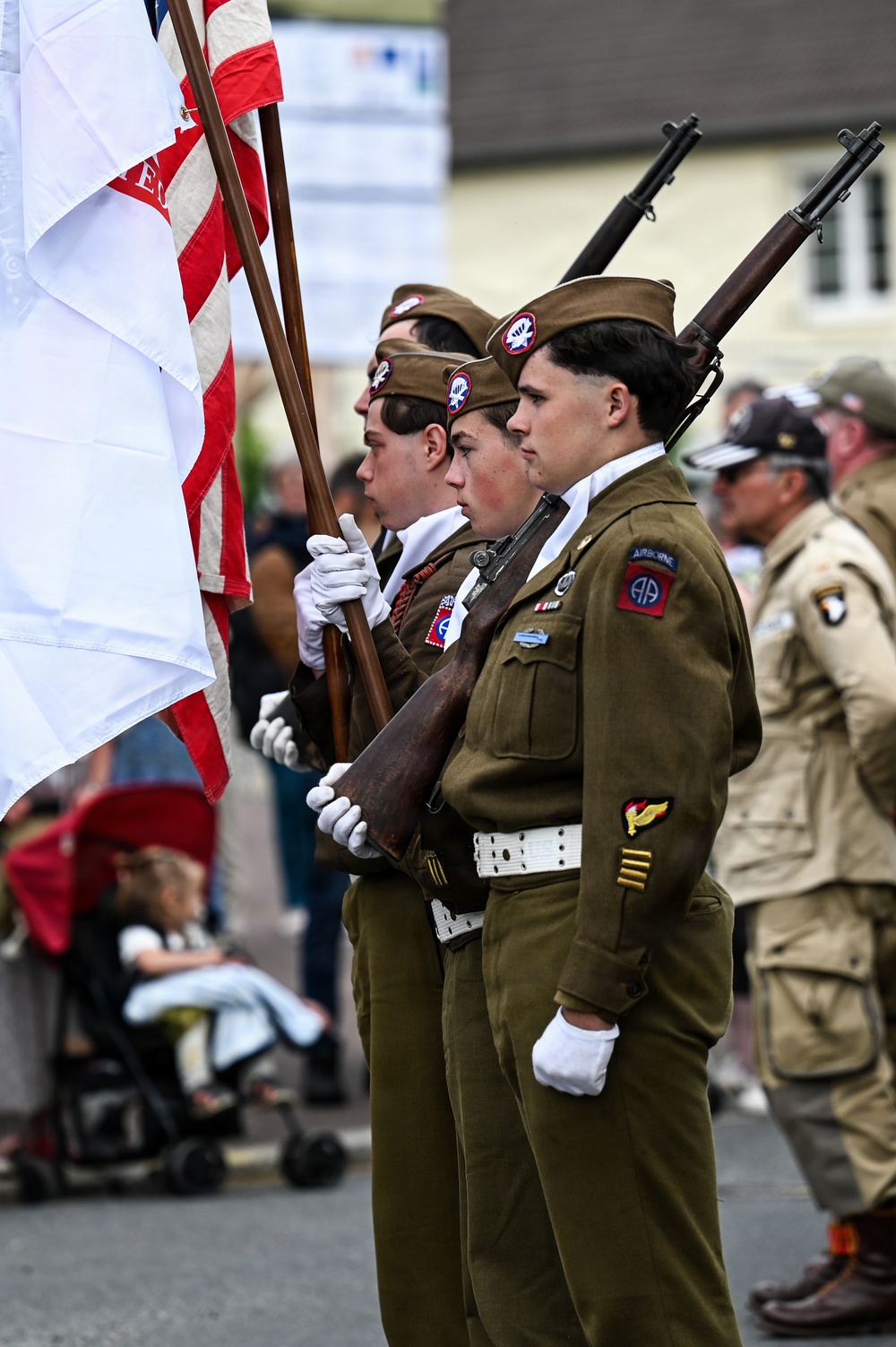 U.S., German troops march to honor 90th Infantry Division in Normandy ceremony