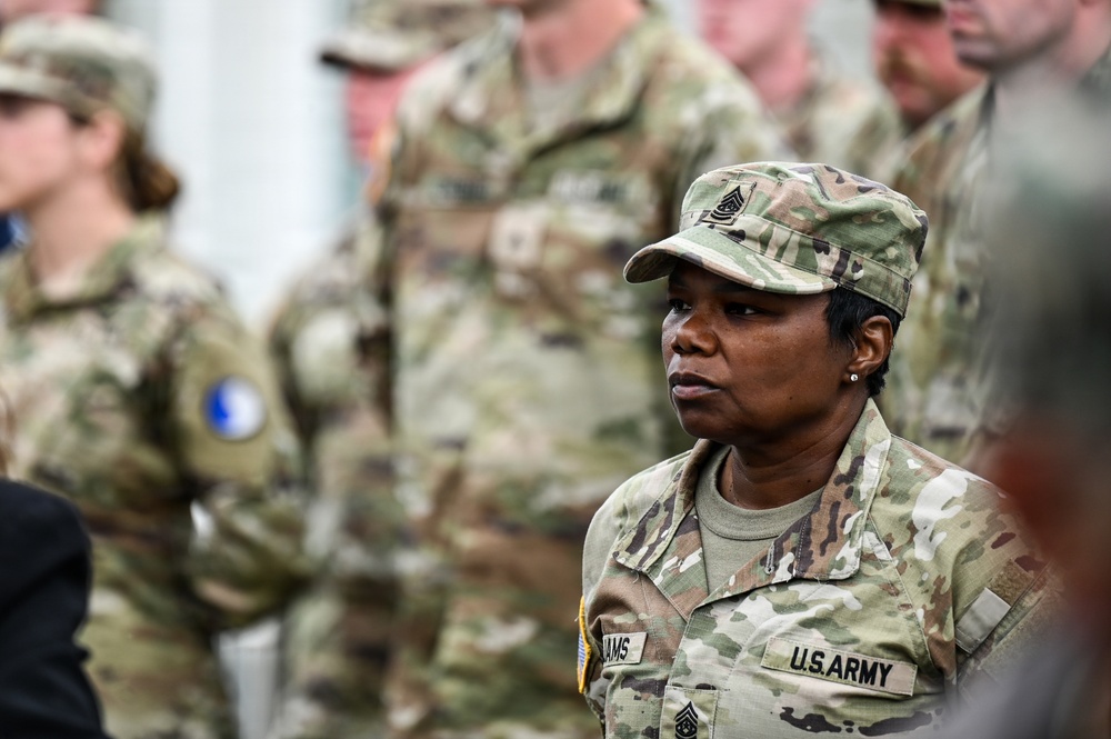 U.S., German troops march to honor 90th Infantry Division in Normandy ceremony