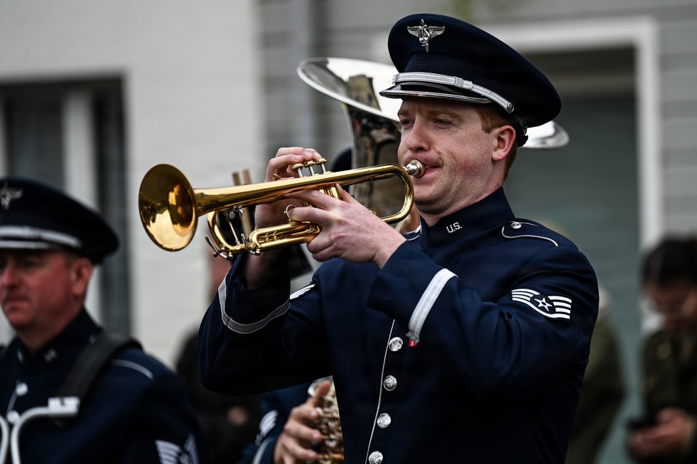 U.S., German troops march to honor 90th Infantry Division in Normandy ceremony