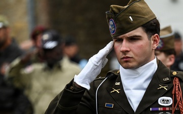 U.S., German troops march to honor 90th Infantry Division in Normandy ceremony