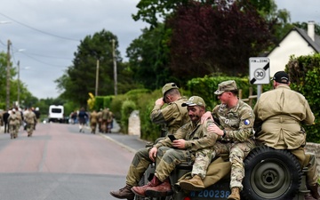 U.S., German troops march to honor 90th Infantry Division in Normandy ceremony