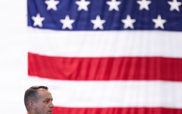 Command chief addresses 153rd Airlift Wing Airmen