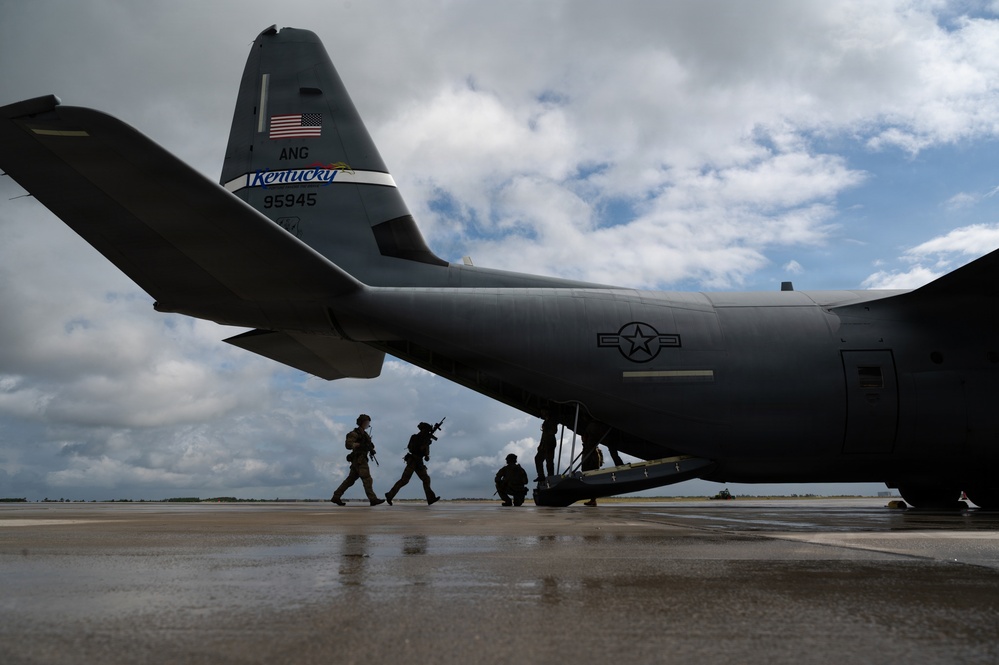 Kentucky Airmen transport Danish Air Mobile Protection and Recovery Team during Ramstein Flag 2026
