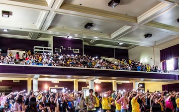 106th Army Band, Charlie Rock performs at the University of Central Arkansas Junior High Band Camp