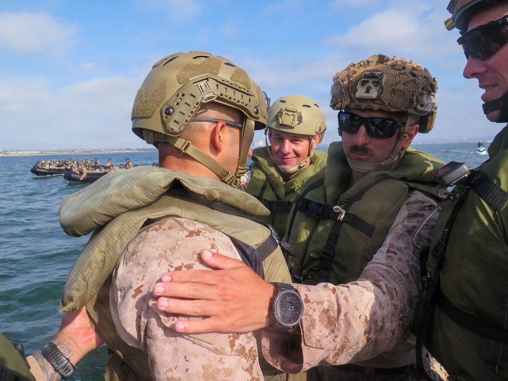 U.S. Marine officer gets promoted on CRRC