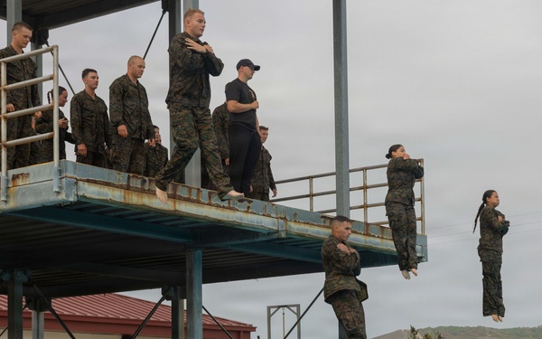 U.S. Marines with 1st CEB host a modified swim qualification for FMF
