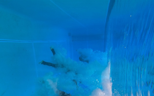 U.S. Marines with 1st CEB host a modified swim qualification for FMF