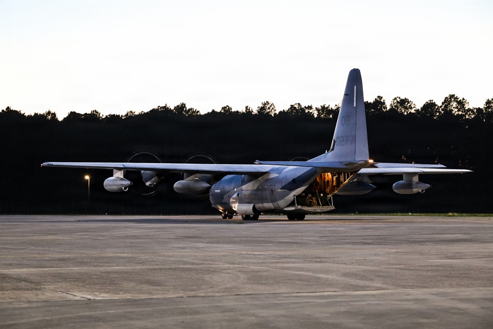 VMGR-352 transports VMM-165 equipment