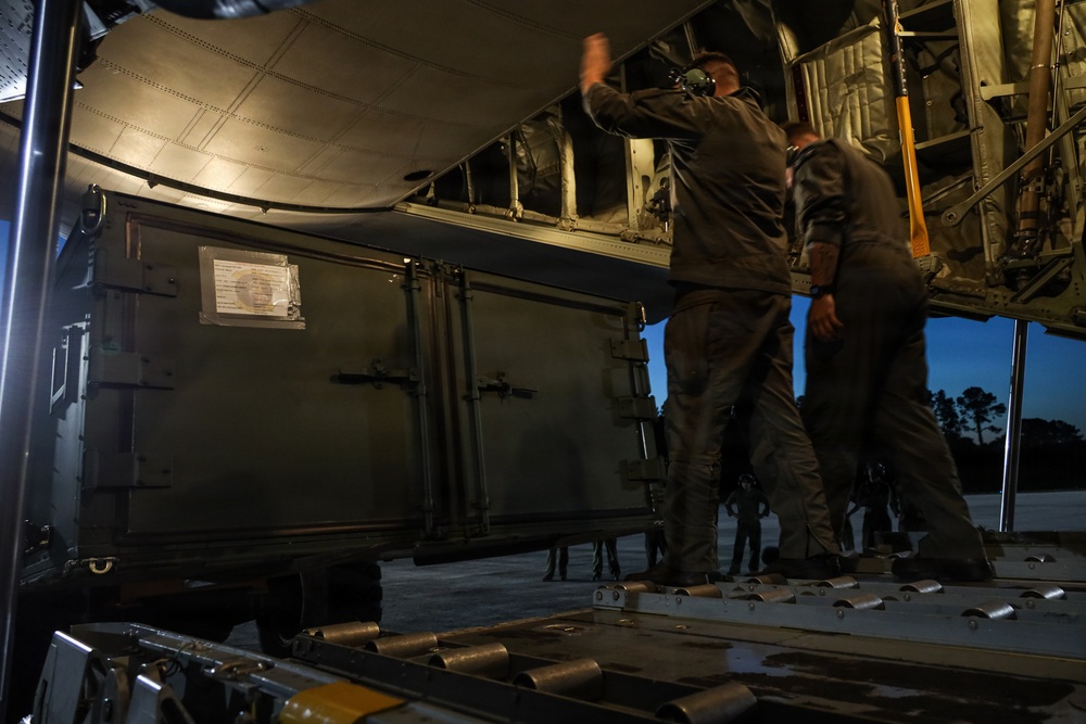VMGR-352 transports VMM-165 equipment