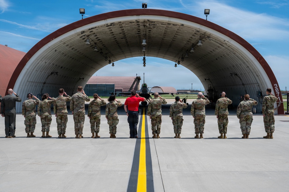 Wolf 66 takes her last flight as the 8th FW CC