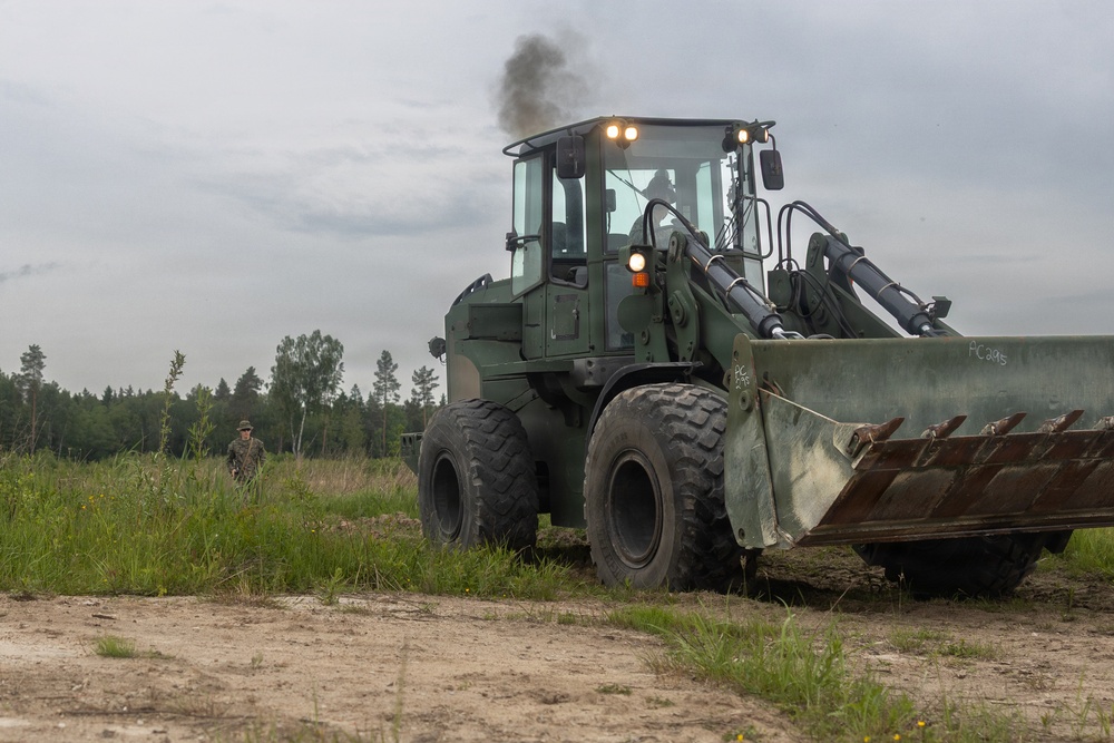 U.S. Marines repair roads in the Baltics