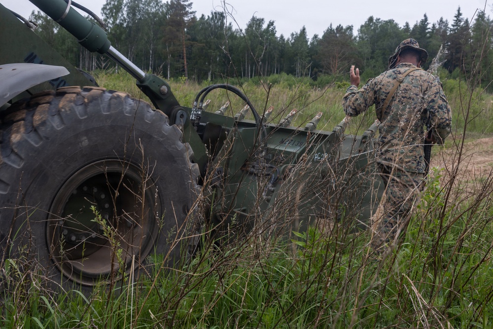 U.S. Marines repair roads in the Baltics