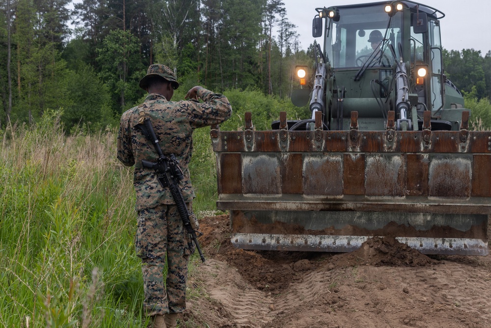U.S. Marines repair roads in the Baltics