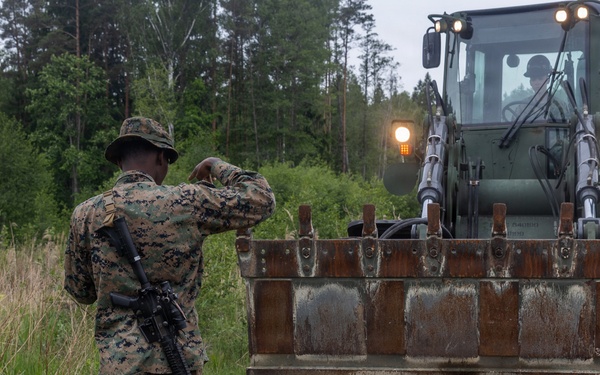 U.S. Marines repair roads in the Baltics